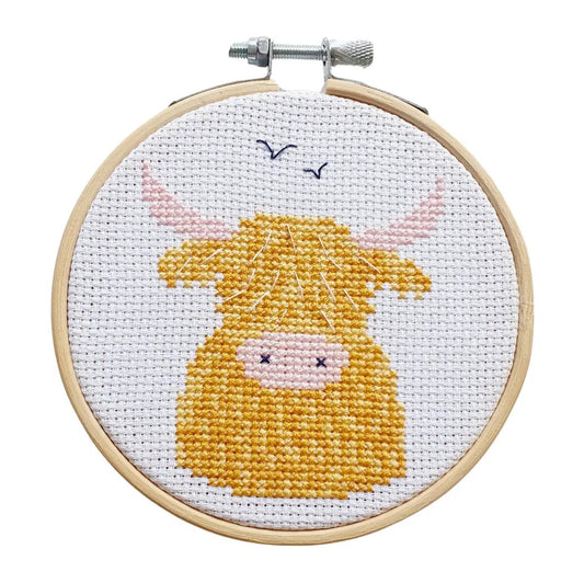 Highland Cow Cross Stitch Kit