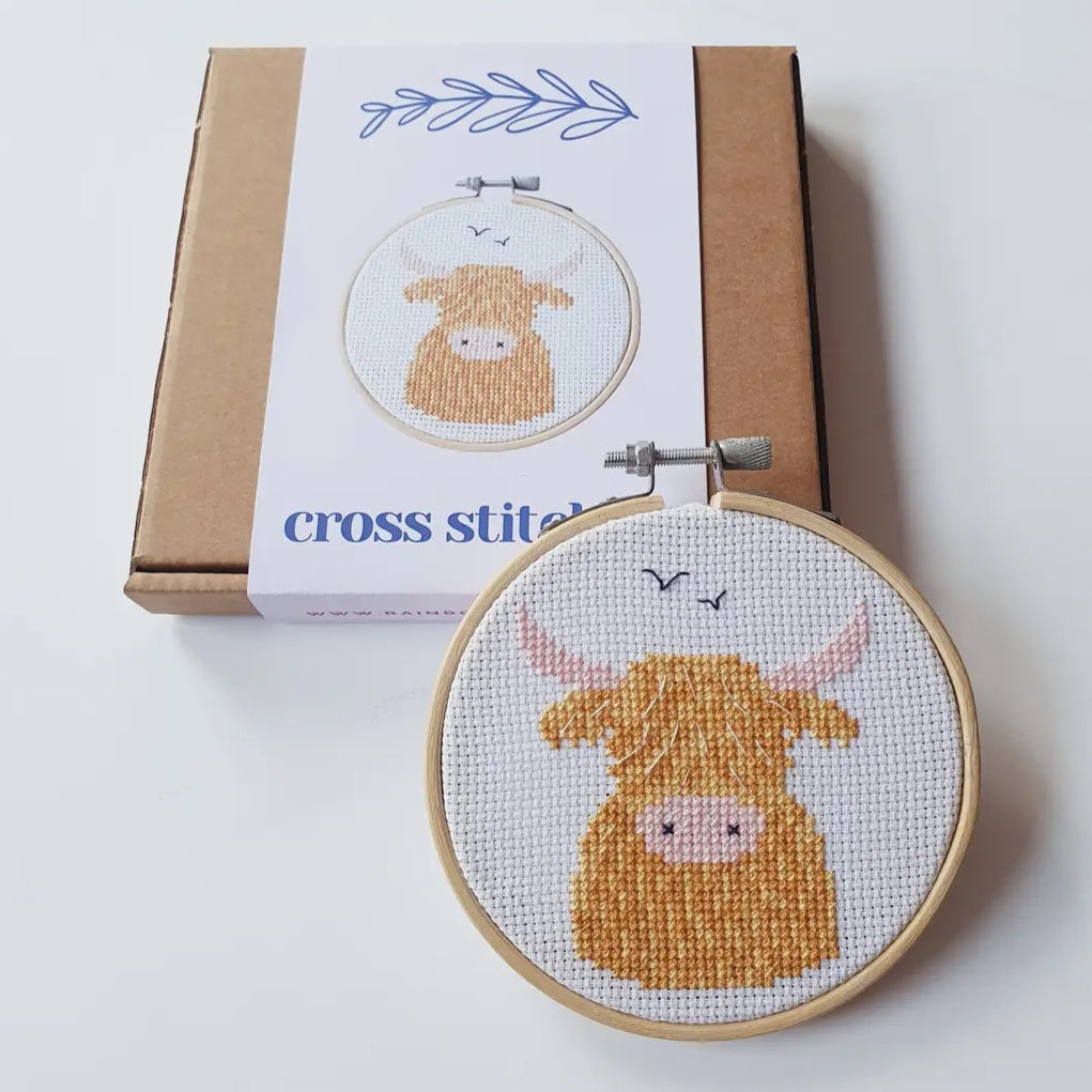 Highland Cow Cross Stitch Kit