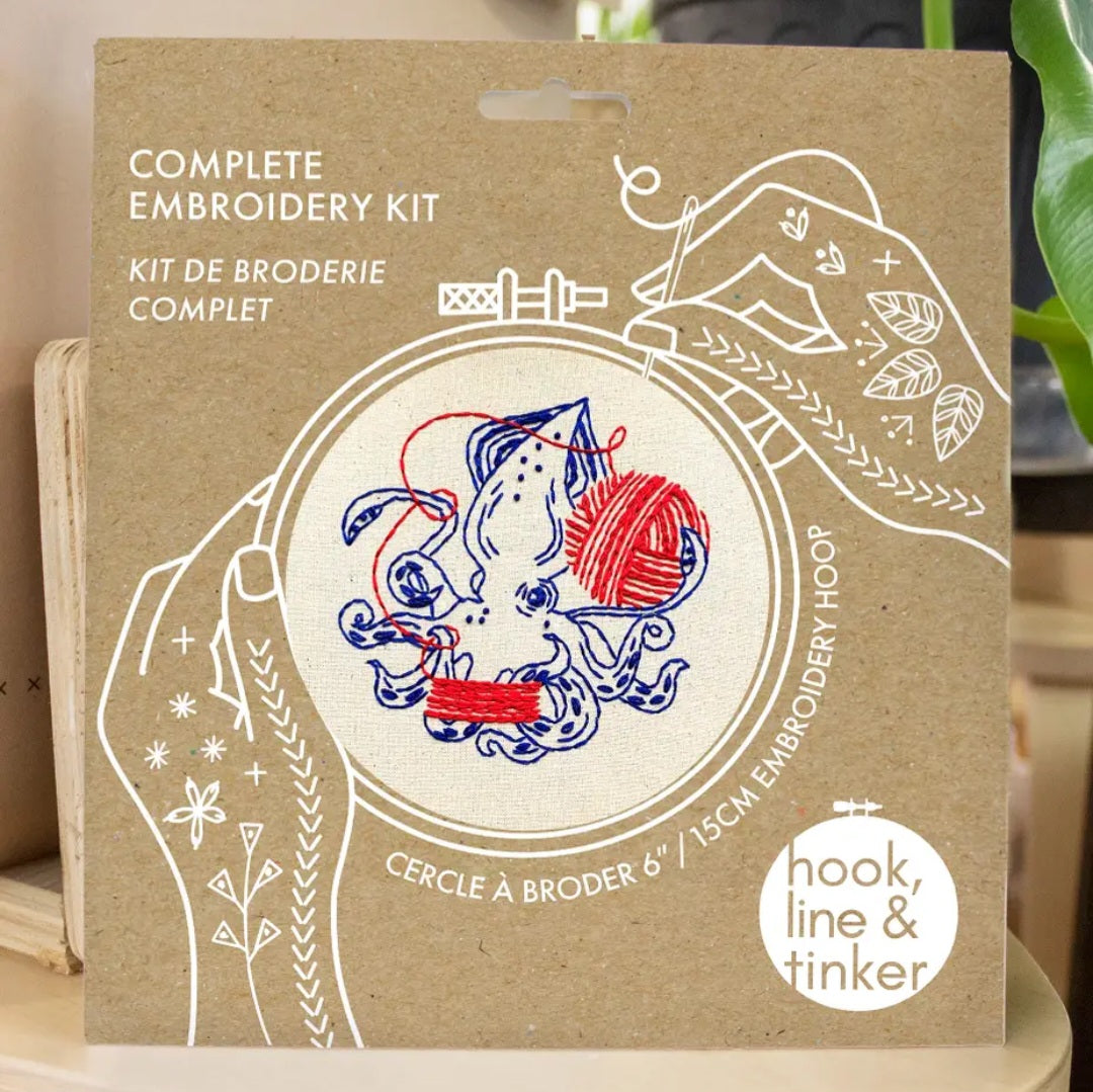 Squid Balling Yarn Embroidery Kit
