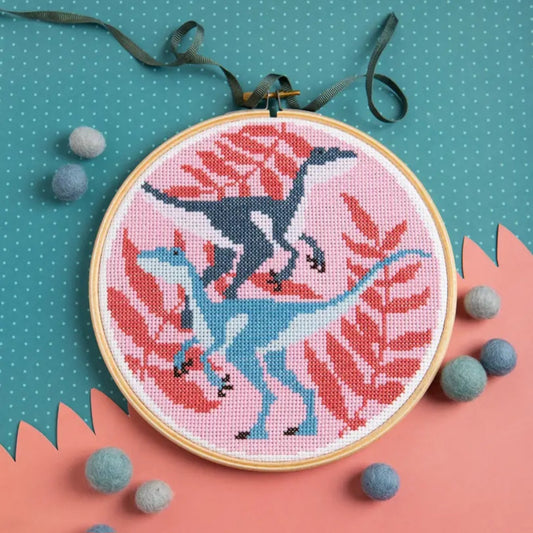 Velociraptor Cross Stitch Kit