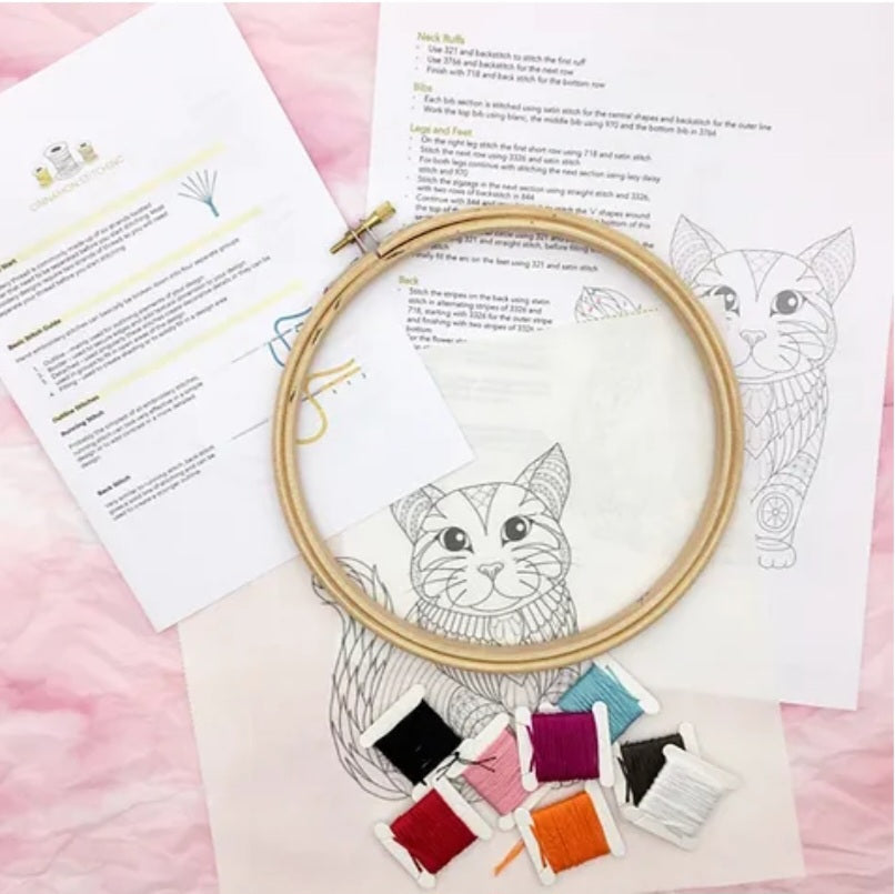 Sitting Cat Embroidery Kit
