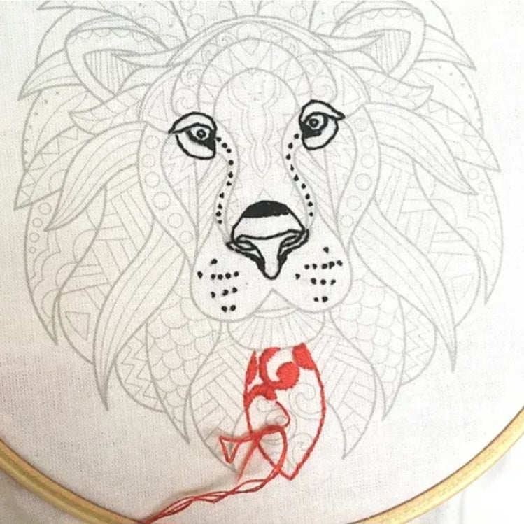 Lion Embroidery Kit