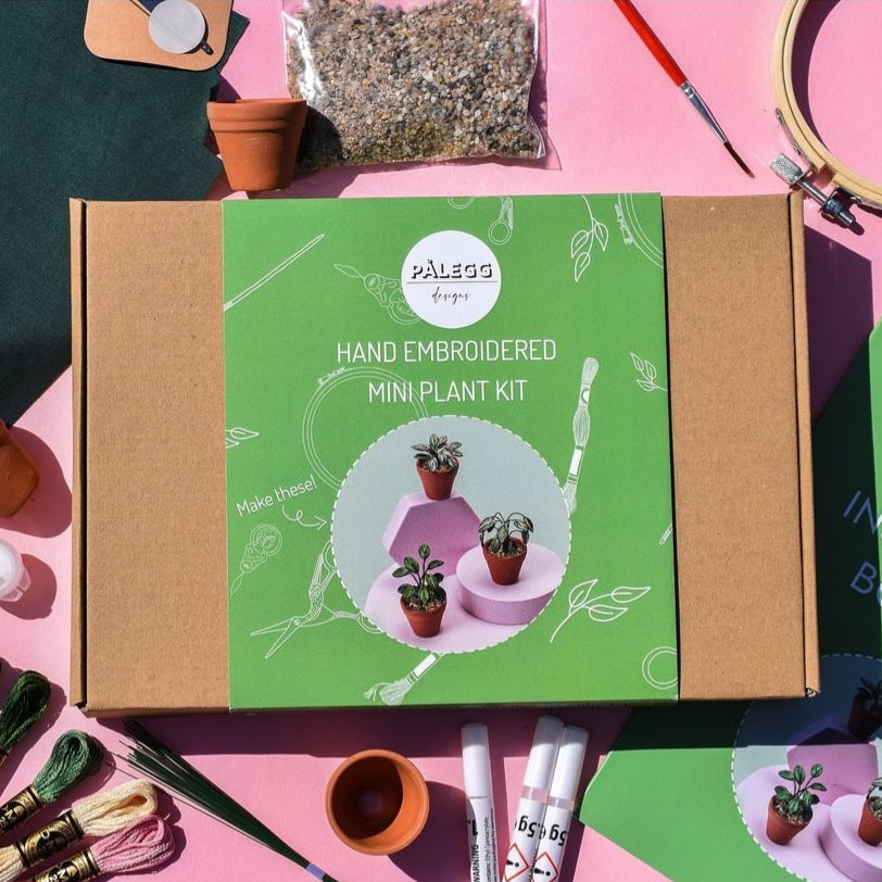 Mini Embroidered Houseplant Kit (3 x Plants)