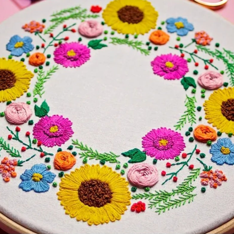 Summer Wreath Embroidery Kit