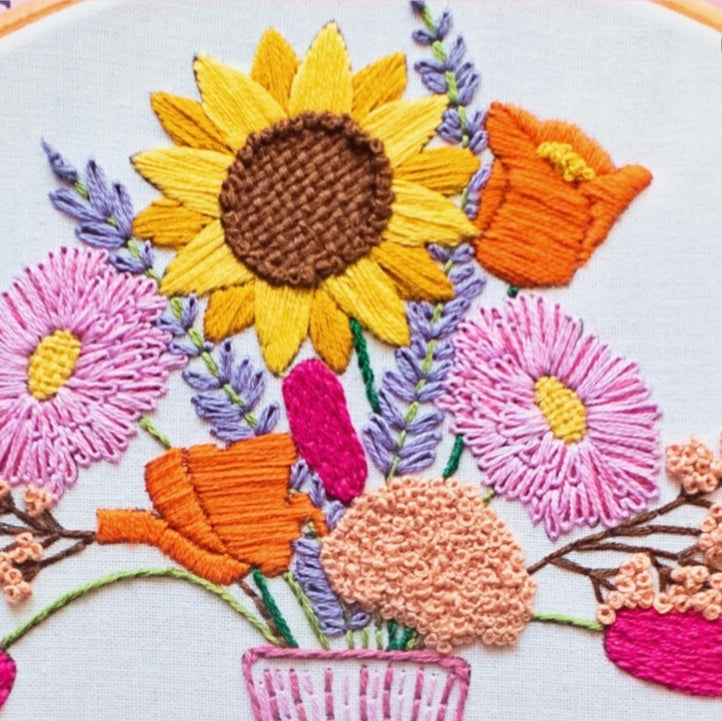 Summer Vase Embroidery Kit