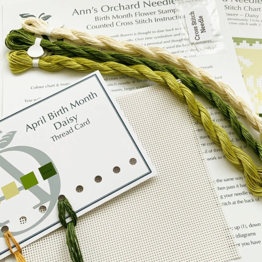 April Birth Month Stamp Cross Stitch Kit