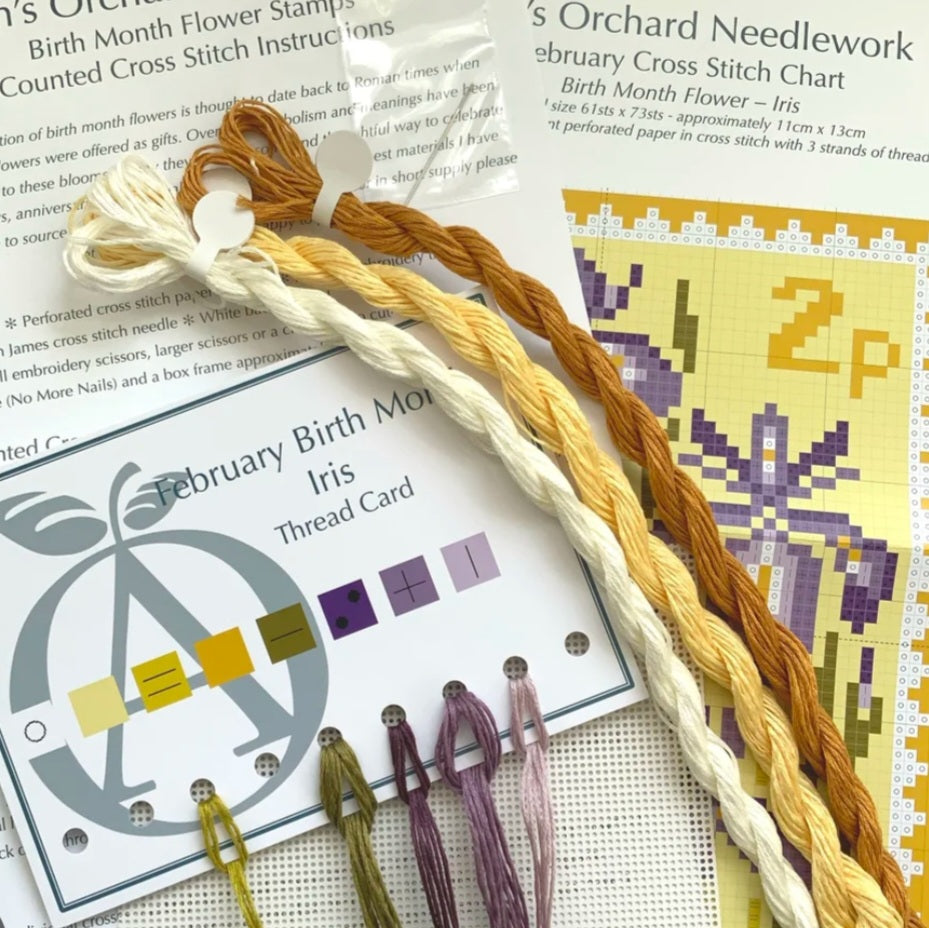 February Birth Month Stamp Cross Stitch Kit