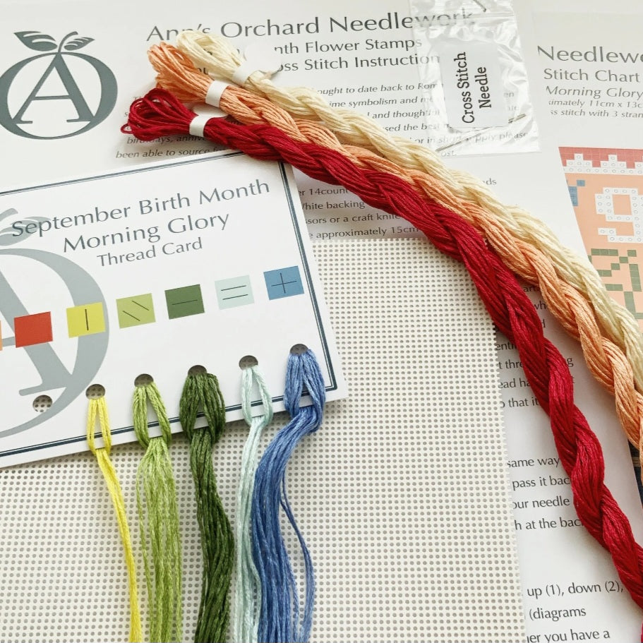 September Birth Month Stamp Cross Stitch Kit