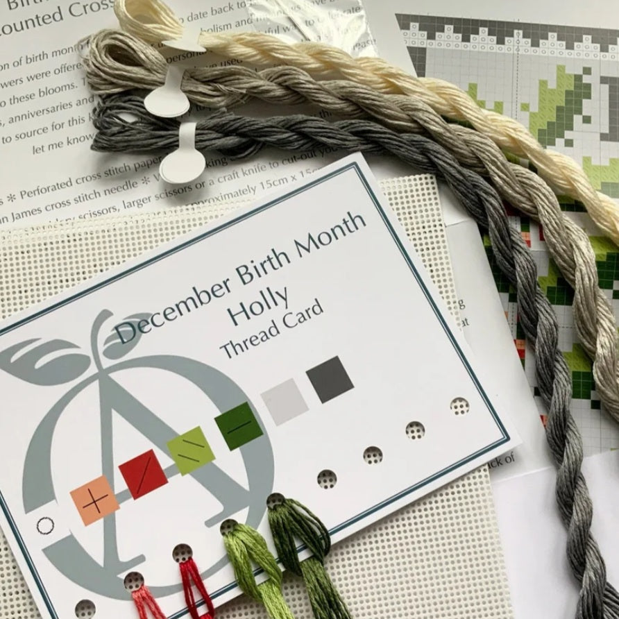 December Birth Month Stamp Cross Stitch Kit
