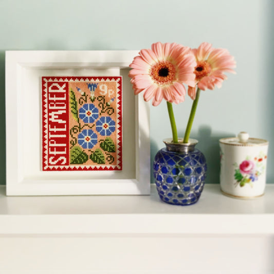 September Birth Month Stamp Cross Stitch Kit